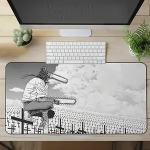 Chainsaw Man Iconic Manga Panel Anime Mouse Pad and Desk Pad Chainsaw Chaos Aesthetic Mousepad for Gaming and Office Use