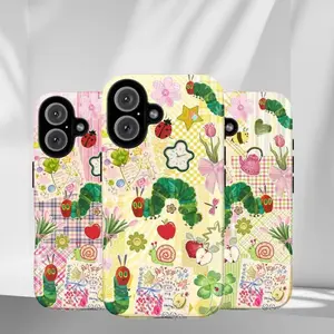 [New Arrivals]Caterpillar Collage Phone Case, Pastel Floral Patchwork Design For IPhone Samsung