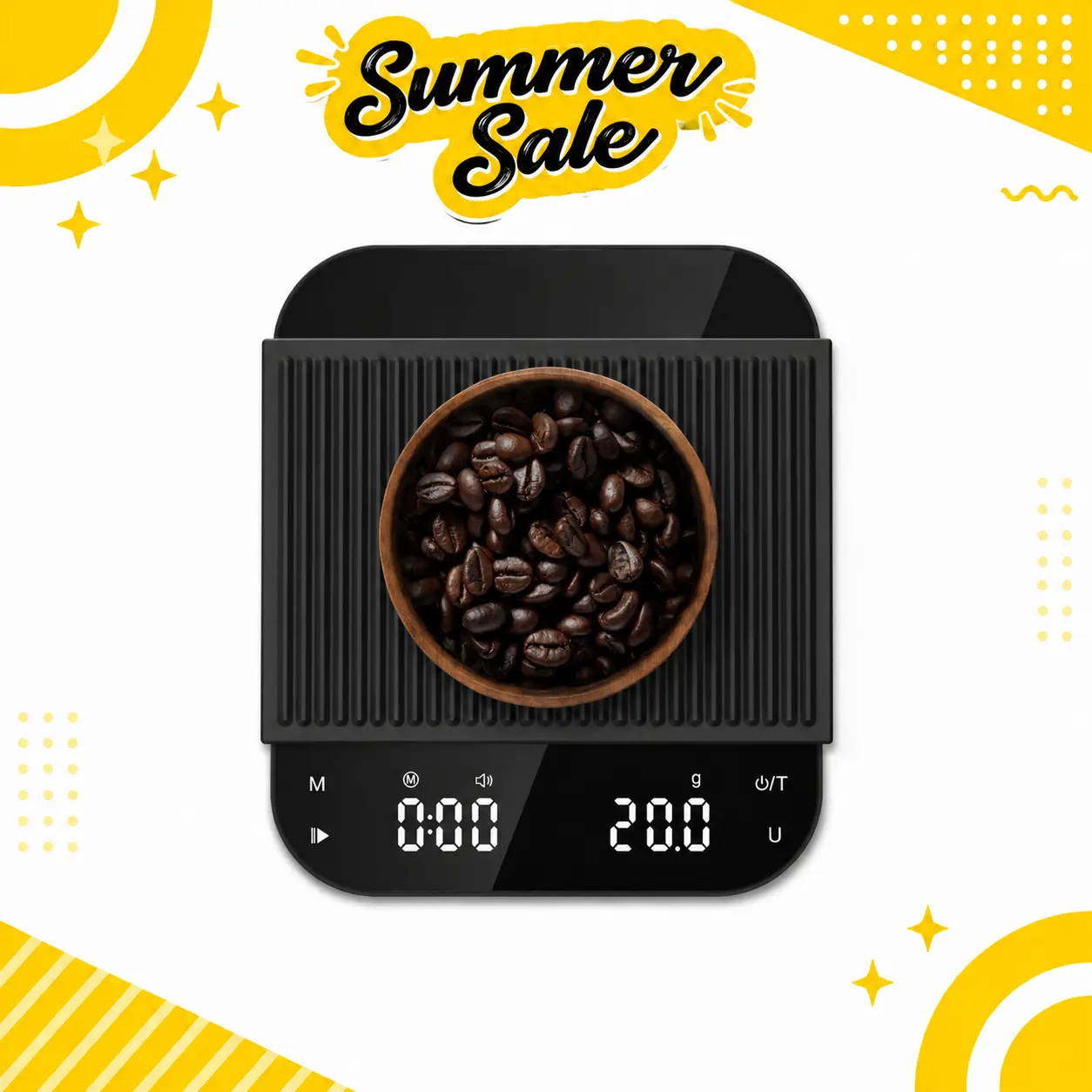 Ultrean Coffee Scale Rechargeable Espresso Scale with Timer 3kg 0.1g Accuracy for Pour Over and Drip Coffee Digital Weighing Machine
