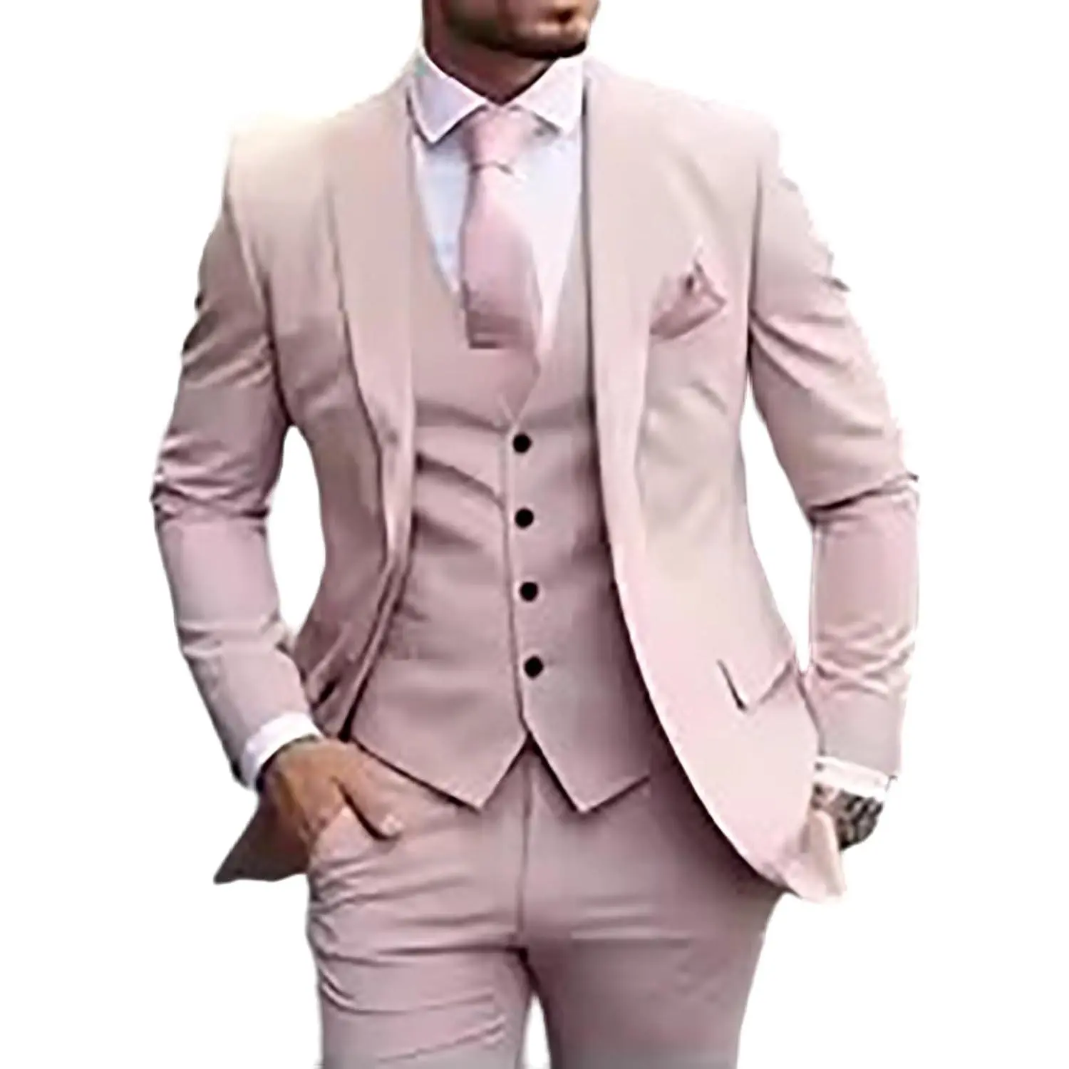 3 Piece Luxury Men's Suits Formal Outfits Jacket Pants with Vest Slim Fit Luxury Costume Homme Formal Occasion