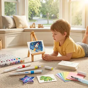 3D Puff Foam Art Kit – 26 Magic Texture Papers + 12 Acrylic Markers | Mess-Free Creative Activity, DIY Craft Set for Kids and Adults, Ideal Gift for All Ages