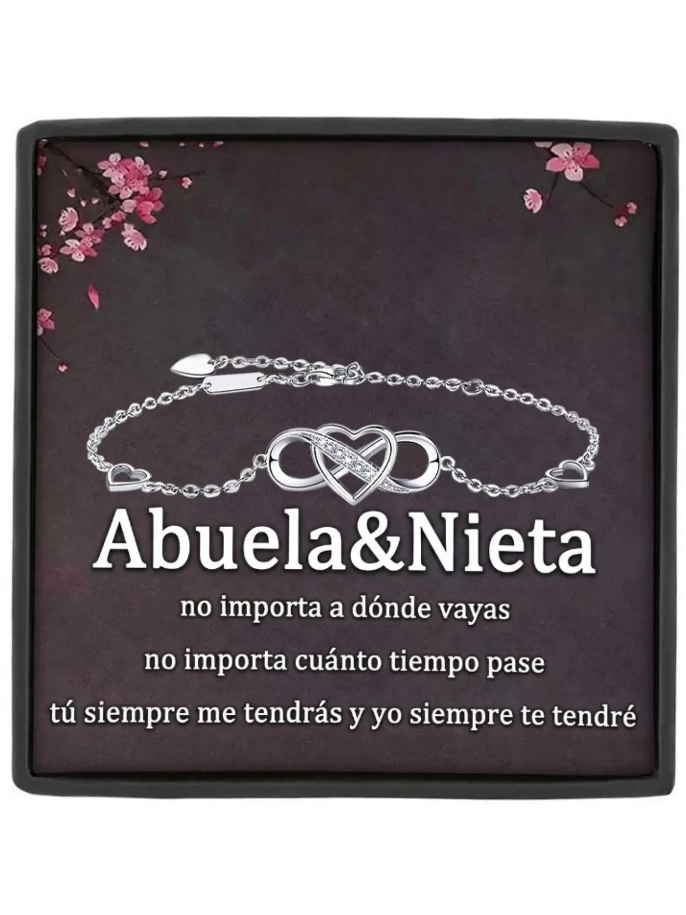 Grandma & Granddaughter Bracelet for Her Infinity Heart Adjustable Copper Bracelet Forever Love Bangle with Message Card & Gift Box Birthday/Holiday Gift