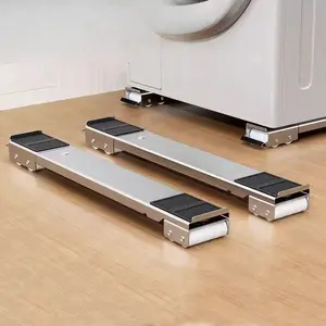 Home Use Retractable Adjustable Refrigerator Base with Movable Supports Durable Non-Slip Washing Machine Stand