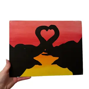 JACKIES.PAINTINGS + Elephant Canvas Painting - Original Artwork with Elephant Design bedroom wall accessories house