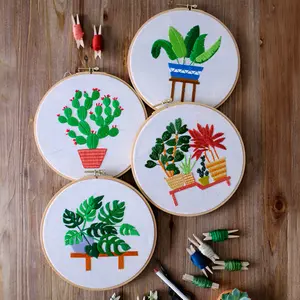 DIY Houseplant Embroidery Kit -Handmade diy embroidery kitBeginner-Friendly | Boho Wall Art