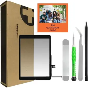 DIY Kit for iPad 9 9th Generation Screen Replacement (10.2" 2021, A2602 A2603 A2604 A2605) Glass  Digitizer + Button, Adhesive, Quickstart Guide/Videos