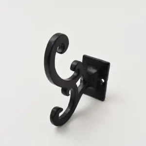Metal Scroll Wall Hook, Black