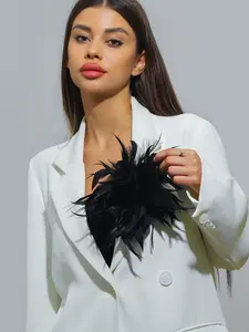 Multicolor Fluffy Feather Statement Brooch, Elegant Feather Corsage for Women, Available in Multiple Colors, Versatile Accessory for Blazers, Parties, Weddings, Festivals & Banquets, Perfect Gift for Her for Mother’s Day, Valentine’s & Wedding Season