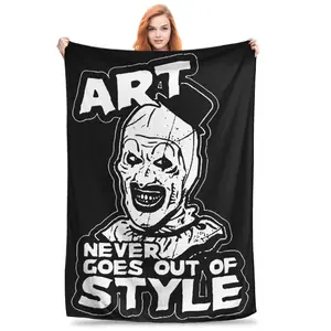 Retro Horor Terrifier 3 Film Halloween  Blanket Super Soft Warm  Throw Blankets Bed
