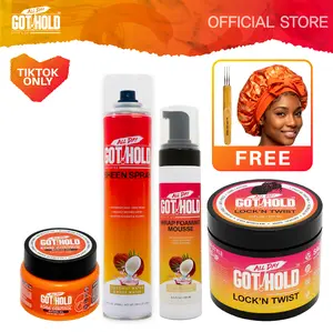 All Day Got Hold Complete Loc Care Full Bundle for Starter Locs and Dreadlocks Retwist Styling and Maintenance with Lock N Twist Gel Mousse Sheen Spray Edge Gel and Free Crochet Hook and Bonnet