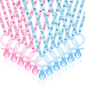 Acrylic Baby Pacifier Necklace Set, Newborn & Infant Party Gift, Cute Design for Boys & Girls, Cielito Lindo Soother Sleep Aid Pendant