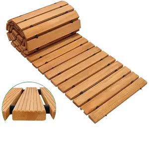 Wedding Party Garden Pathway Wooden Floor Tiles, Natural Wood Design for Outdoor Gardens, Durable and Stylish Walkways