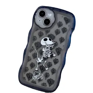 Corpse bride phone case see through sheer dark hearts skeleton dog iPhone 15 pro max iphone case