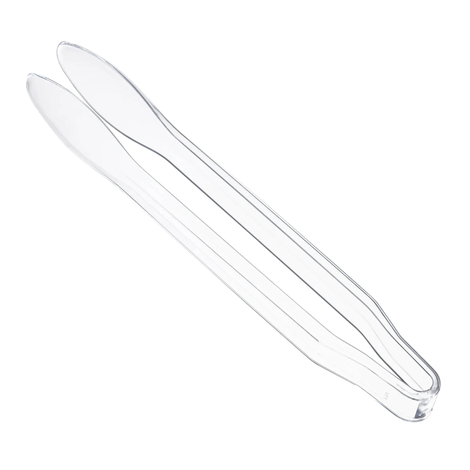 12" Clear Disposable Plastic Serving Tongs