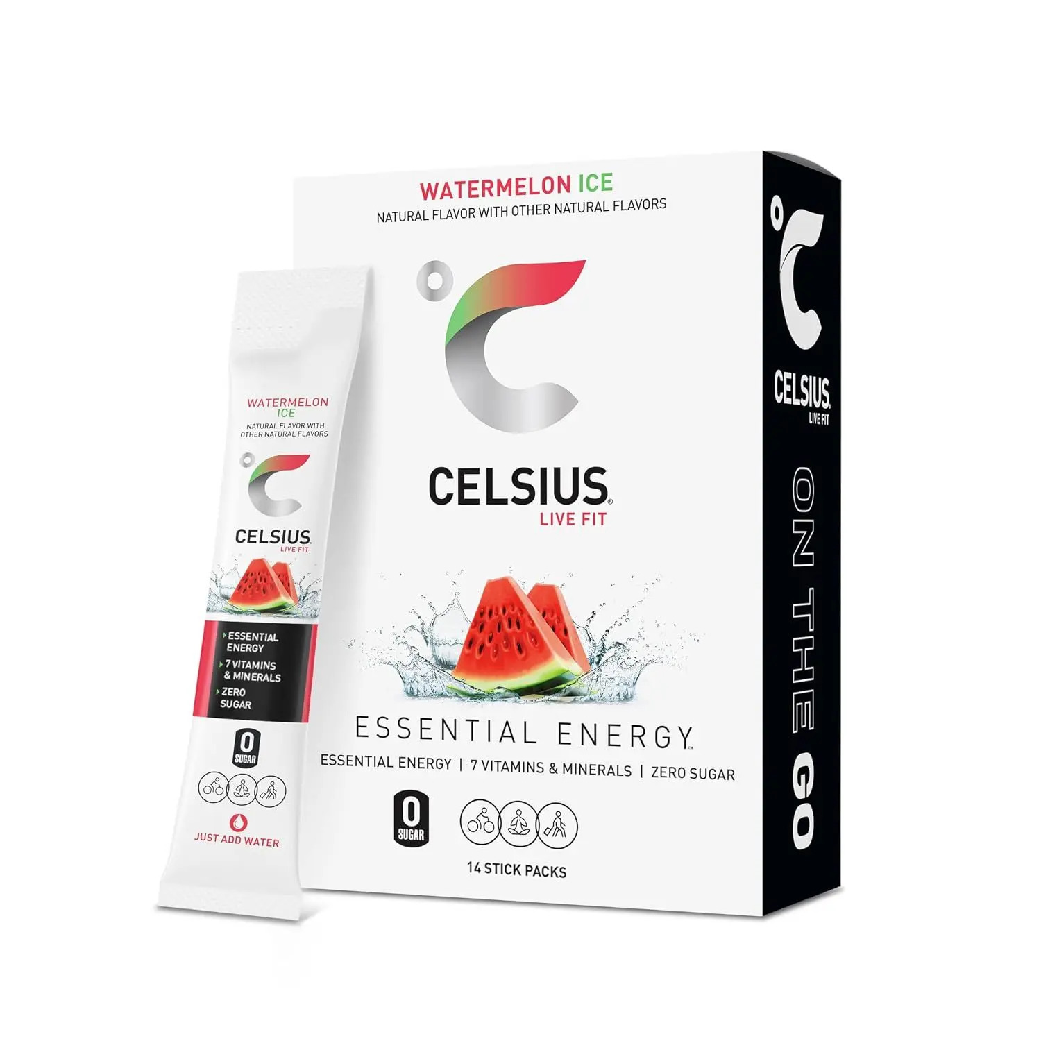 CELSIUS On The Go Strawberry Coconut, Sugar Free Energy Drink Mix (14 Sticks per Pack)