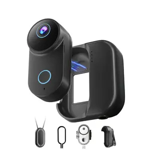 NUlSK Adventure Thumb Camera, 4K Ultra HD with 6-Axis Stabilization, Water Resistant, 5-Hour Battery Pack, Helmet/Bike Mount, Pre-Record Loop Recording, Ideal for Action Sports, TikTok Videos,Vlogging Card Water Proof,Anti-Shake