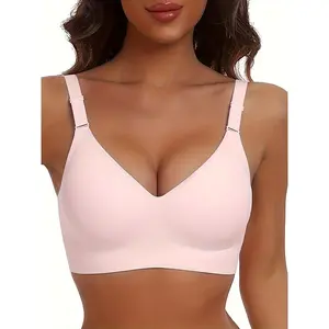 Solid Seamless Wireless Camisole Bra, Sexy and Comfortable Push-Up Bra, Women's Underwear and Lingerie