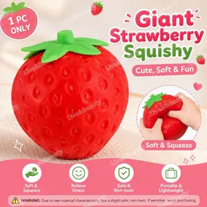Giant Squishy Strawberry Toy, Fidgets Squishies, Kids Stuff, All Needohs Squishy Novelty Stress Relief Toy for Kids