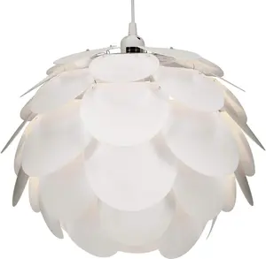 Puzzle Pendant Lamp Shade - Cherry Blossom DIY Jigsaw Lampshade - For Hanging Ceiling Light or Floor Lamp - Diameter 15.7" (40cm) - White
