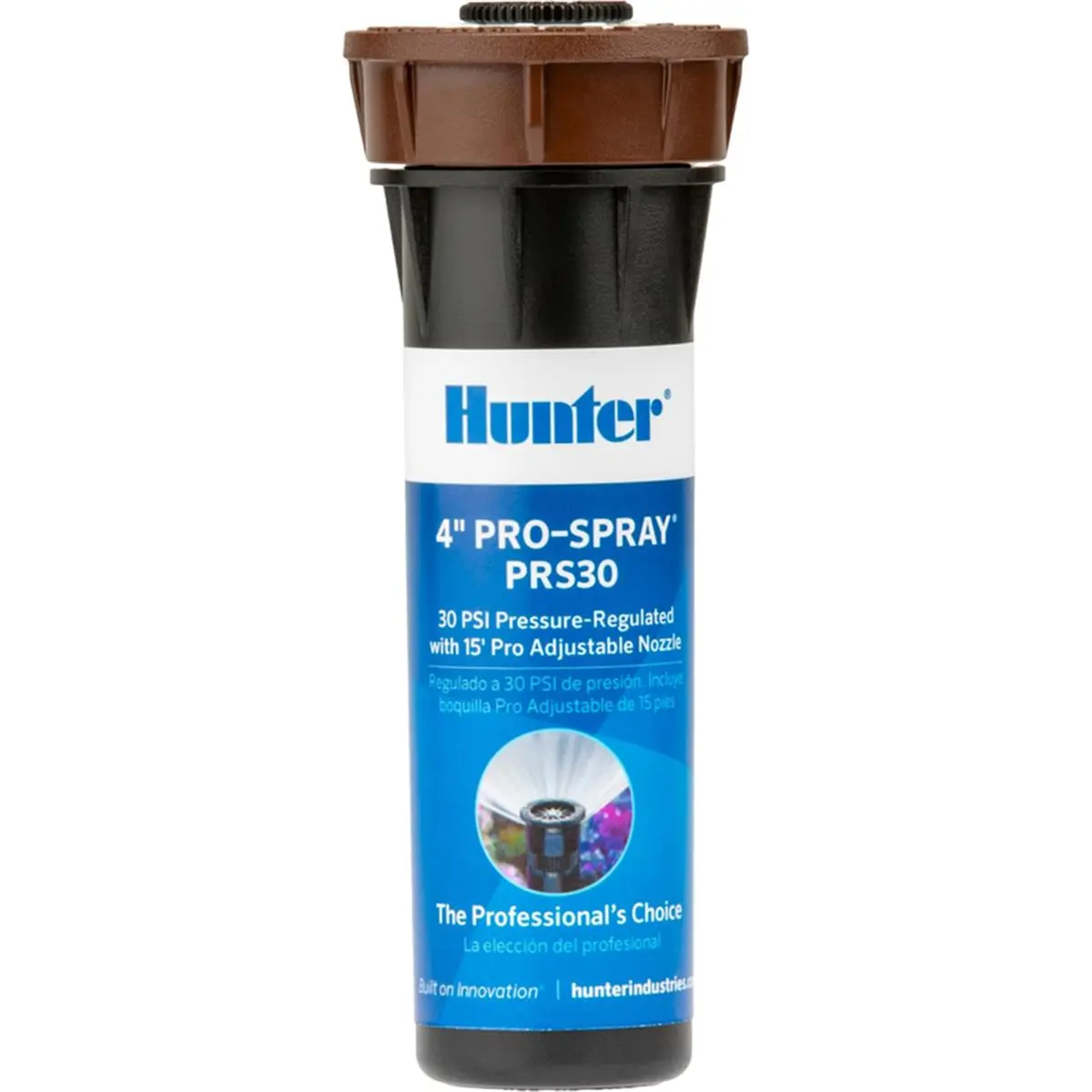 Hunter 4 in. PRS30 Pro-Spray Adjustable Pop-Up Garden Sprinklers - Plastic Irrigation Head with 2.25 in. Component, Spray Water Tool, Included Nozzle, 706 sq. ft. Coverage - Black, Includes Nozzle