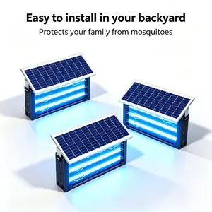 Portable Outdoor Insect Reduction Lamp, solar USB rechargeable power supply, featured with 3 LED light tubes, freestanding or hanging optional style, great for residential yard, balcony, courtyard and home exterior daily use