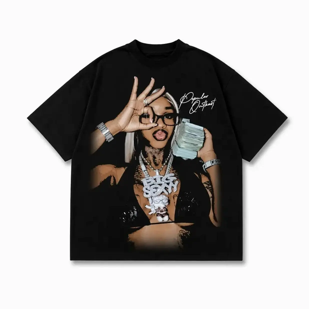 Sexy Y2K Hip-Hop Graphic T-Shirt, Cotton Streetwear Tee, Trendy Casual Music Fashion Top