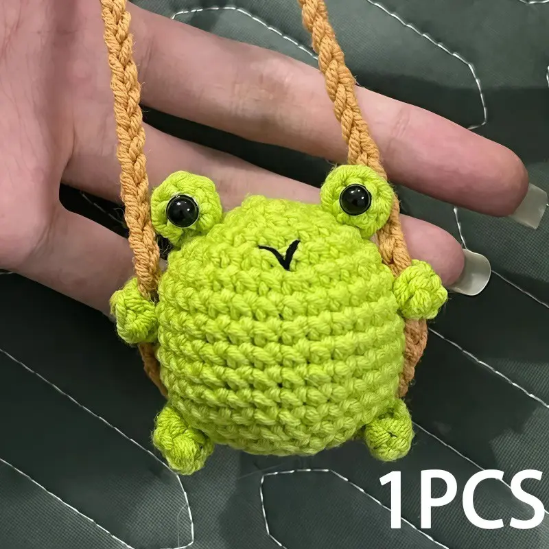 Handmade Animal Rearview Mirror Hanging Ornament, Cute Frog/duck Choice, Funny Crochet Keychain, Elegant Car Interior Decor, Car Interior Decoration, Car Accessories Cute, Car Accessory, Car Interior Decorative, Car Interior Ornaments, Car Decorations