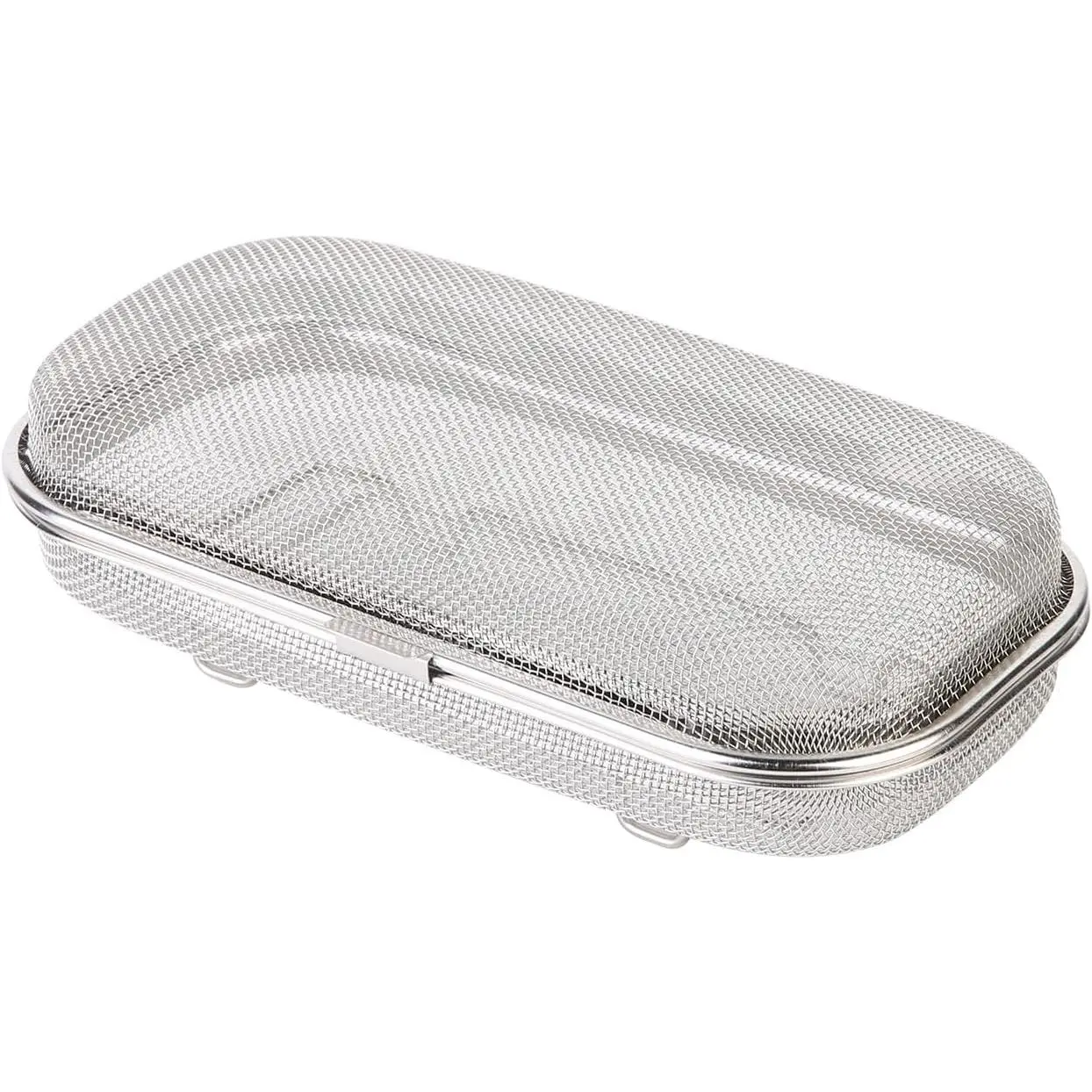 Stainless Steel Dishwasher Rack, Medium Utensil Basket with Locking Lid, Organizer for Small Bottle Parts, Spoons & Forks, Medium Size, Food-Grade Ss