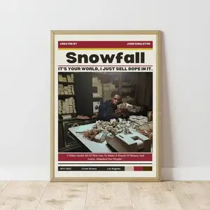 [Unframe poster], Snowfall , Franklin Saint Vintage Poster,m Retro Wall Art Home Decor Damson Idris Print  without frame
