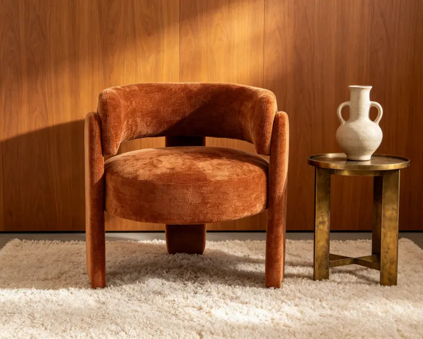 Modern Boucle Upholstered Accent Armchair - Comfortable Single Leisure Chair for Living Room, Bedroom, Boucle Upholstered Chairs