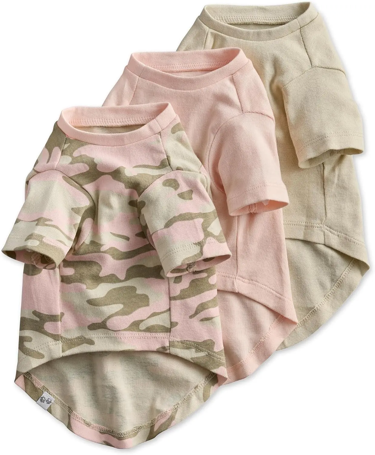 Pet Passion Toby 3-Pack 100% Organic Cotton Dog Short Sleeve T-Shirt Pet Tees for All Breeds, Pink Camo, Medium (20-45 lbs) Gift