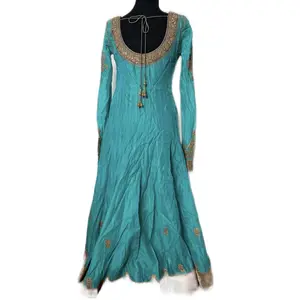 Traditional Turquoise Dress and Bronze Saree for Women