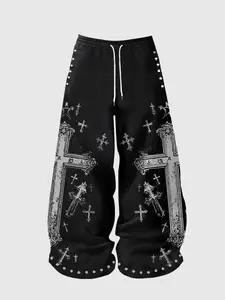Unisex Casual Straight Leg Pants, Thin Wide-Leg Graphic Sweatpants with Drawstring Pockets, Fashion Streetwear, Perfect Gift for Young Evelyn Ortiz