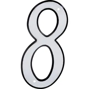 212 MAIN 4 in. Nail-On Mount Outdoor Reflective Plastic House Number Plaque - Number 8, Decor & Address Display Solution (1 Sign)