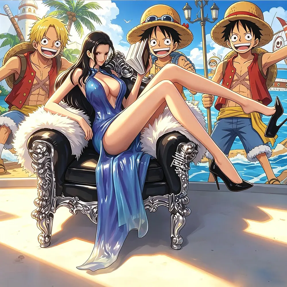 One Piece Nico Robin Figure, Blue Evening Gown with Sofa Base, Nico Robin Collectible for Fans Statue, Sitting Pose with Paintwork, Sofa Pose for Desk Display & Collection, Collectible Figurines