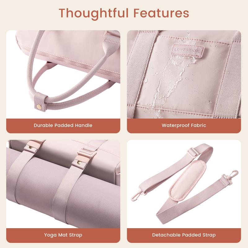 【Valentine's Day Gift】LOVEVOOK Small Gym Bag for Women with Yoga mat Holder, Mini Duffle Bag for Travel with Wet Pocket, Overnight Personal Item Bags, Lightweight Carry on Weekender Duffel for Workout, Dance, Ballet TikTokShopJumpstartSale