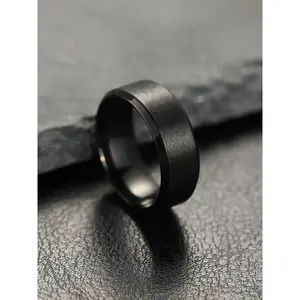 Simple Design Plain Stainless Steel Ring, Daily Casual Versatile Unisex Design Accessories for Women Men