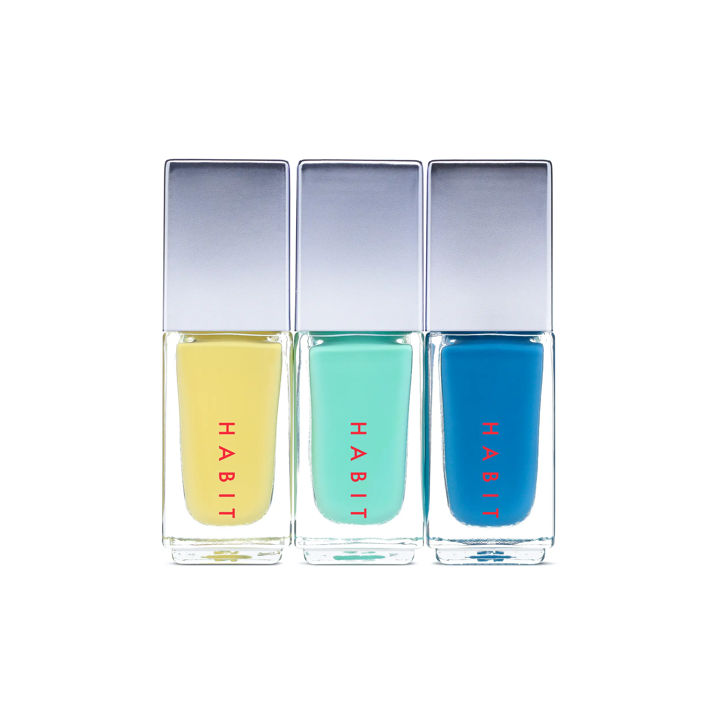 Habit Cosmetics | Nail Polish Breathable Bio based 3 shades per trio, 2 trio options Vegan, Cruelty Free, 21 Toxins Free, 0.3 Oz For Manicure, Fast Drying, Streak Free, Long lasting with Hibiscus and Samphire Extract Salon Quality Cutics