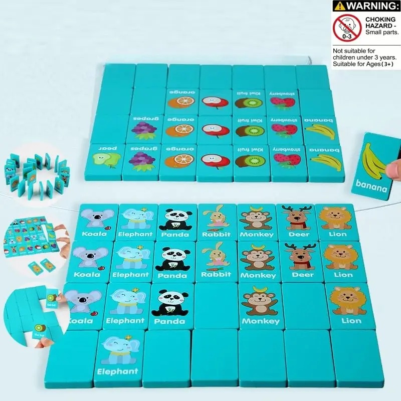 Wooden Dominoes Game, 1 Box Colorful Dominoes Building Blocks Toy with Storage Bag, Family Fun Game, Tabletop Games, Educational Toy for Kids, Gift for Boys & Girls, Board Game Blocks