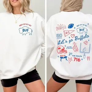 Buffalo Game Day Sweatshirt, Bills Football Shirt, Vintage Buffalo Fan Sweater, Trendy Buffalo Football Tees, Gift for Bills Fans