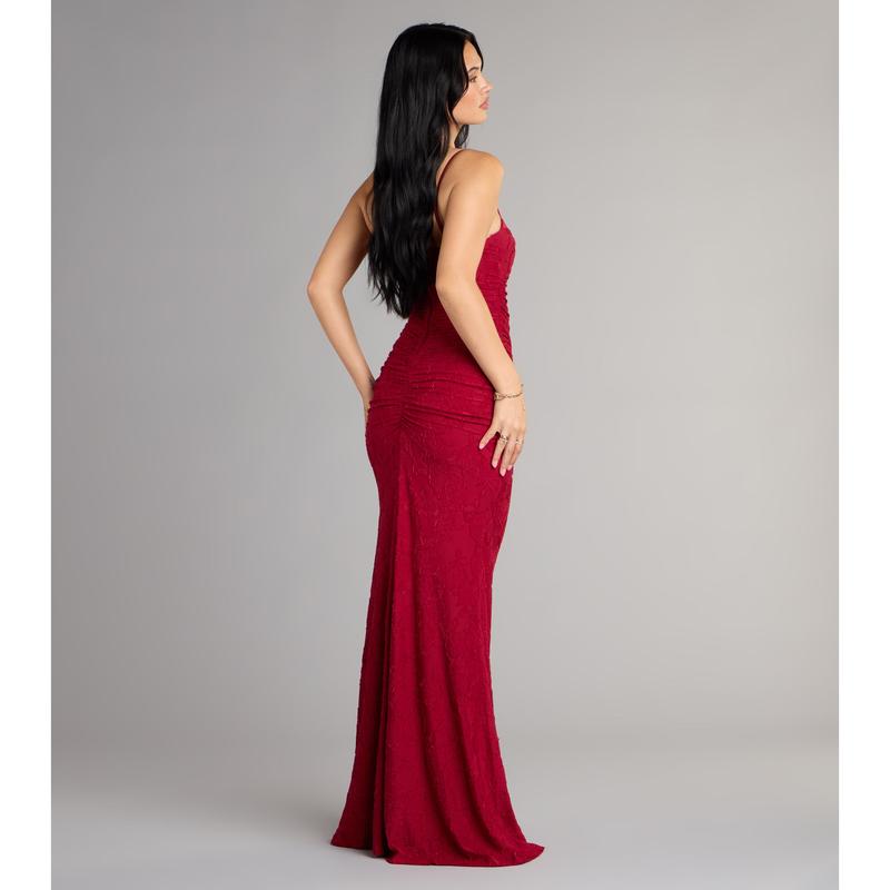 Alba Cowl Neck Mermaid Floral Formal Dress