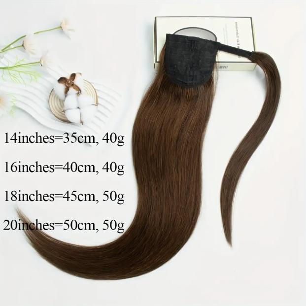 LuxeHair Straight Drawstring Ponytail Hairpiece, 100% Real Human Hair, Highlight Blonde, Clip-In Design, Natural Look, 10-28 Inch, Easy Wear & Adjustable, Versatile Styling for Women