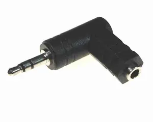 AMERICAN RECORDER 3.5mm TRS (male) to 3.5mm TRS (female) Right Angle Audio Adapter