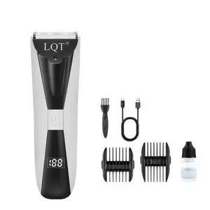 LQT Cordless Hair Clipper for Women, Electric Bikini Trimmer, Body Hair Shaver, Pubic Hair Trimmer, Rechargeable Intimate Grooming Kit with LCD Display, 2 Guide Combs, USB Charging