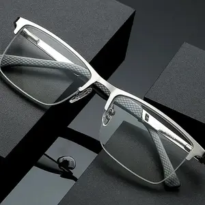 Men's 2026 Semi-Rimless Business Sports Eyewear Anti-Blue Light Metal Frame Blue Light Blocking Lens Comfortable Fit Elegant Design