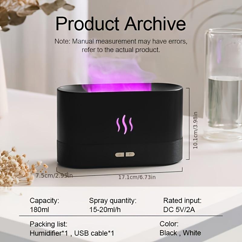 Portable Cool Mist Air Humidifier Usb Led Change Color Room H2o Air Fire Flame Humidifier Air Purifier For Bedroom, Travel,usb light