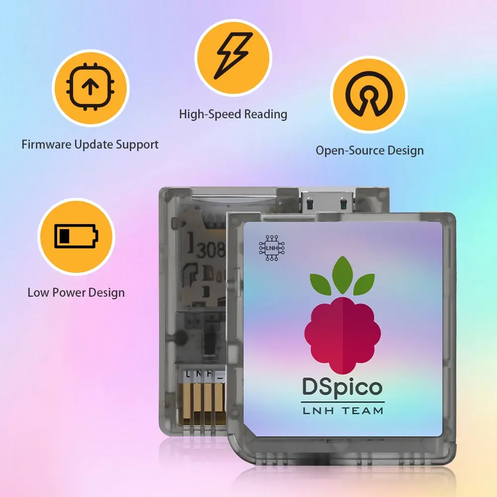 DSPico DS Flash Cart – Injection-Molded Game Card (Not 3D-Printed), RP2040 Open-Source Flashcart with 6MB/s High-Speed Loading, Easy Plug & Play, Precision Fit Won’t Damage Console
