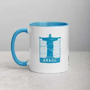 Brazil Mug with Color Inside - Blue