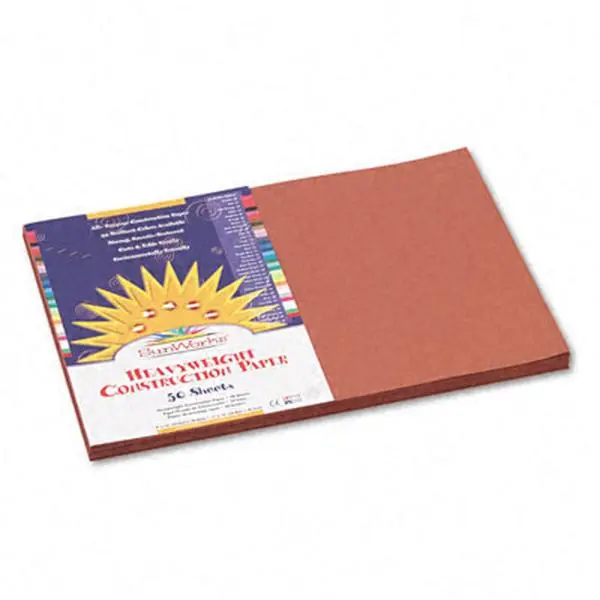 Pacon 6707 SunWorks Heavyweight Construction Paper, 12x18 in Brown, 50 Sheets, Crafting Supplies for Office Stationery & Notebooks