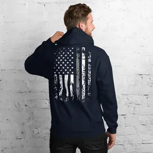 Customized Correctional Officer Hoodie Thin Grey Line Patriotic American Flag Personalized Prison Officer Name Corrections Officer